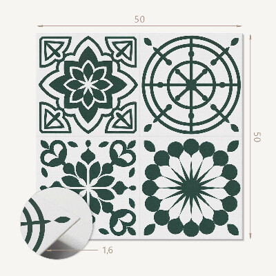 Čtvercový obkladový panel Květiny v geometrických tvarech