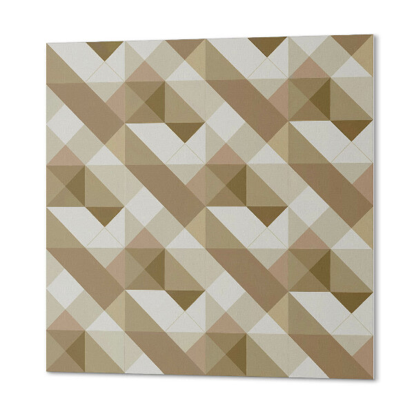Čtvercový nástěnný panel Geometrický motiv v odstínech přírody
