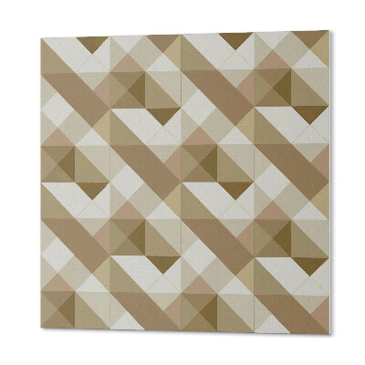 Čtvercový nástěnný panel Geometrický motiv v odstínech přírody