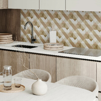 Čtvercový nástěnný panel Geometrický motiv v odstínech přírody