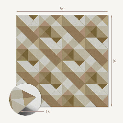 Čtvercový nástěnný panel Geometrický motiv v odstínech přírody