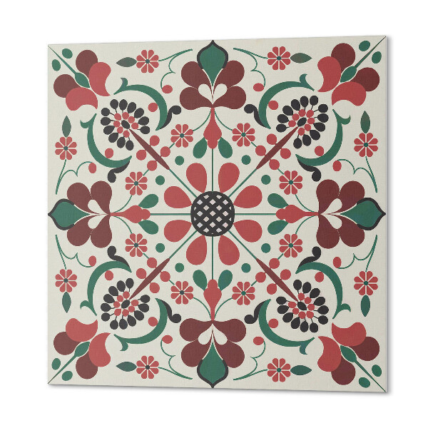 Čtvercový obkladový panel Květiny v rovnováze symetrický design