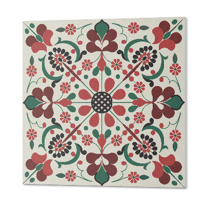 Čtvercový obkladový panel Květiny v rovnováze symetrický design