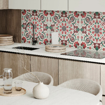 Čtvercový obkladový panel Květiny v rovnováze symetrický design