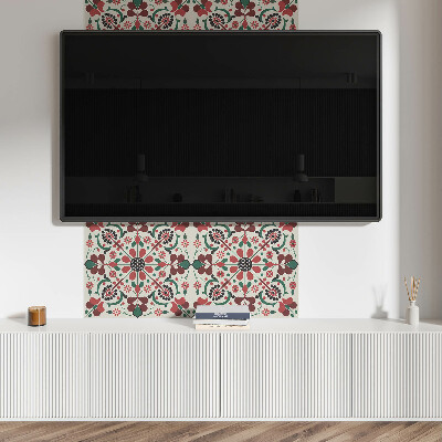 Čtvercový obkladový panel Květiny v rovnováze symetrický design