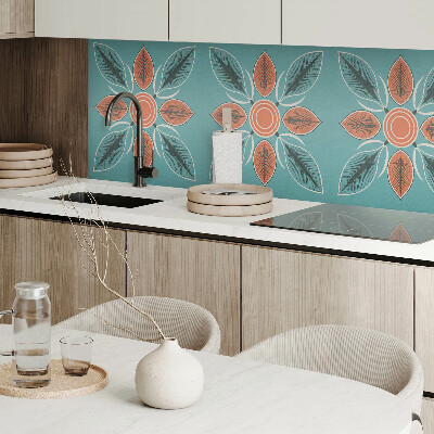 Čtvercový panel na zeď Lidový design s květy a listy