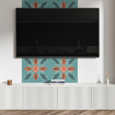 Čtvercový panel na zeď Lidový design s květy a listy