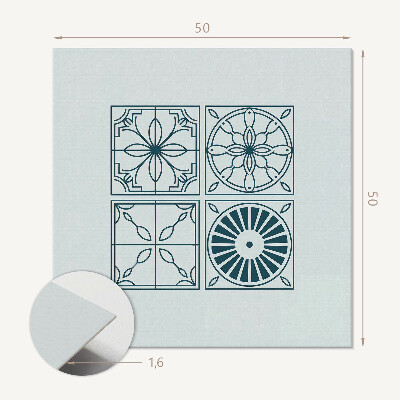 Čtvercový nástěnný panel Geometrie v kachlové verzi