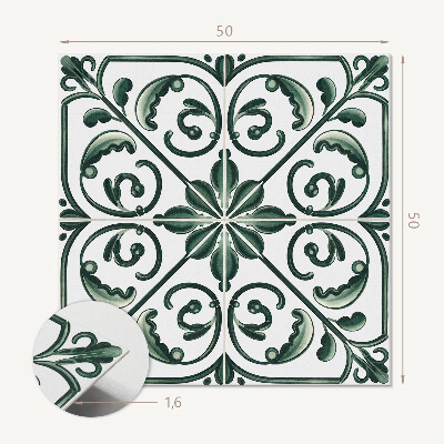 Čtvercový panel na zeď Dekorativní rostliny se složitými ornamenty