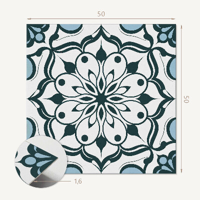 Čtvercový nástěnný panel Mandala s květinovým vzorem