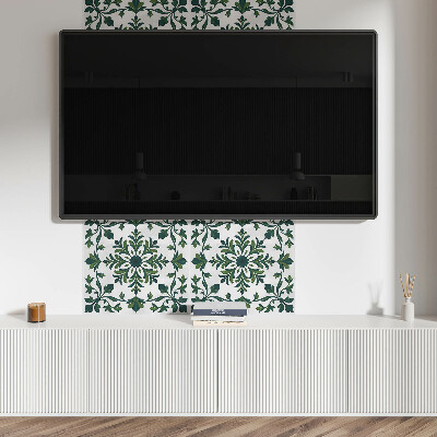 Čtvercový panel na zeď Dekorativní rostlinný vzor s ornamenty