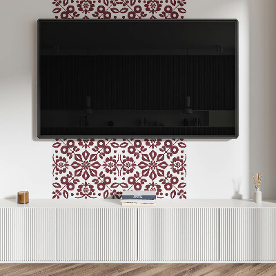 Čtvercový nástěnný panel Rostlinný design s květy a listy