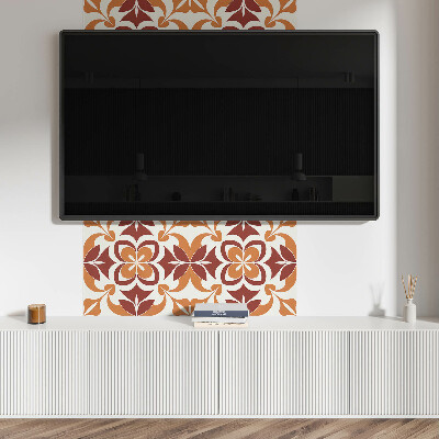Čtvercový nástěnný panel Květinový design s listy a květy