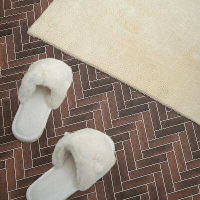 Čtvercový nástěnný panel Rybí kost inspirovaná dřevem
