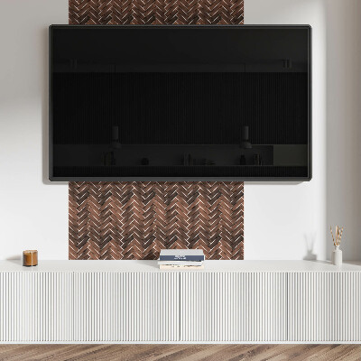 Čtvercový nástěnný panel Rybí kost inspirovaná dřevem
