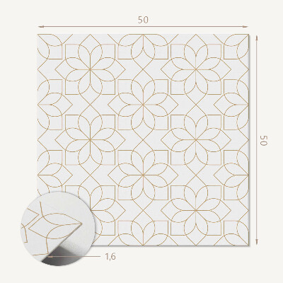 Čtvercový obkladový panel Moderní květinový motiv s geometrickými tvary