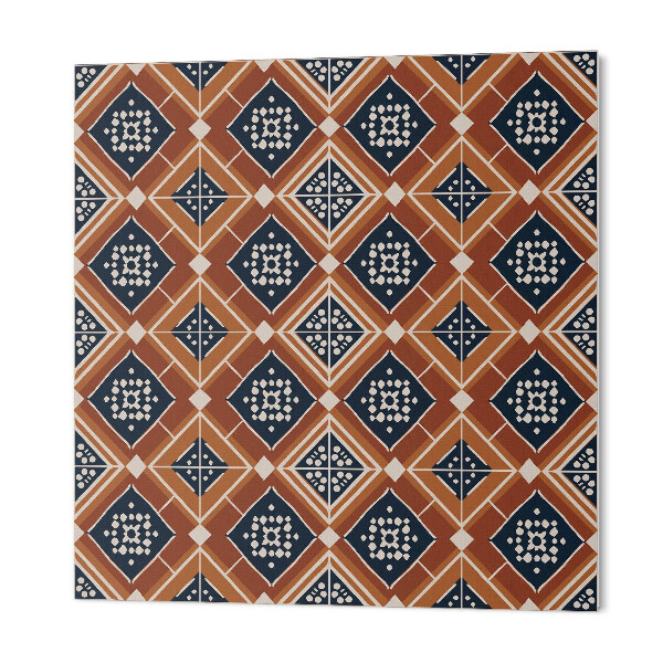 Čtvercový obkladový panel Geometrický vzor v hnědé a bílé