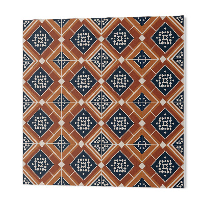 Čtvercový obkladový panel Geometrický vzor v hnědé a bílé