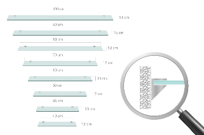 Skleněná police závěsná transparentní