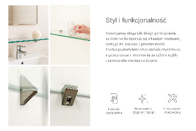 Skleněná police závěsná transparentní