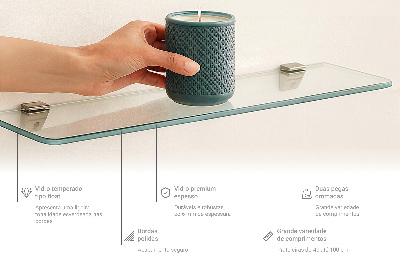 Skleněná police závěsná transparentní