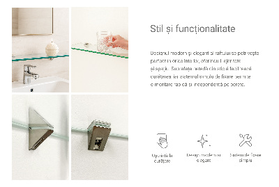 Skleněná police závěsná transparentní