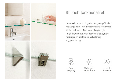 Skleněná police závěsná transparentní