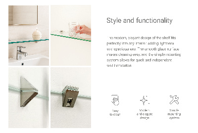 Skleněná police závěsná transparentní