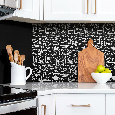 Obkladový panel PVC Černá a bílá kuchyně znamení