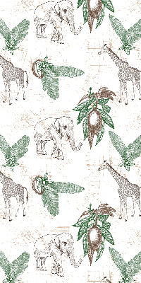 Roleta do okna Žirafy slony a listy