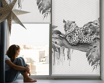 Roleta na balkonové dveře Nakreslené gepardi na větvi