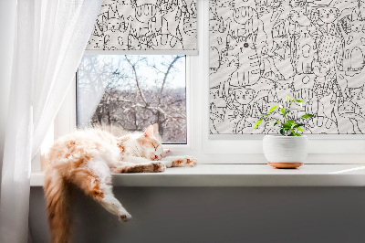 Vnitřní roleta do okna Nakreslené kočky