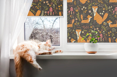 Roleta na okno Lišky a rostliny