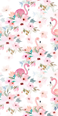 Roleta do okna Flamingo mezi květinami