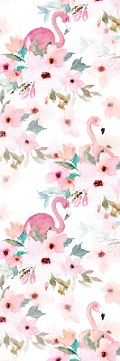 Roleta do okna Flamingo mezi květinami