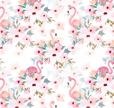 Roleta do okna Flamingo mezi květinami