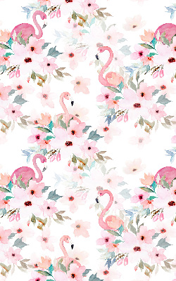 Roleta do okna Flamingo mezi květinami