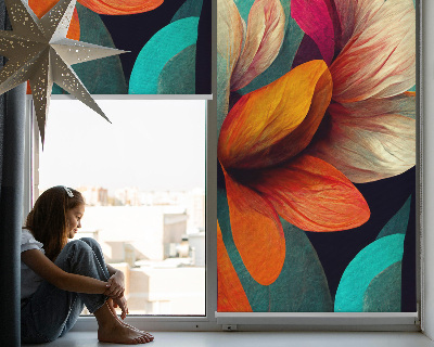 Roleta na okno Květiny v abstrakci