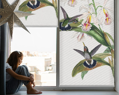 Roleta na okno Ptáci na květu