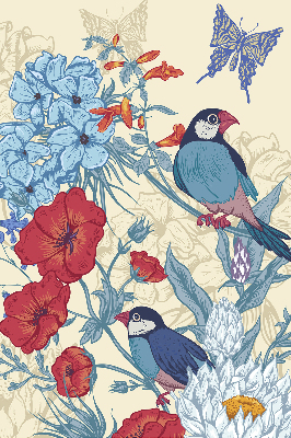 Roleta do okna Ptáci mezi květinami