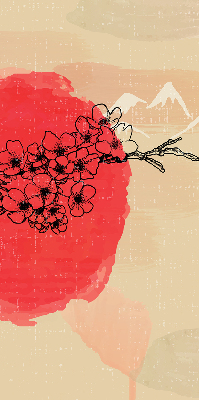 Stahovaci roleta Květiny v červeném kruhu