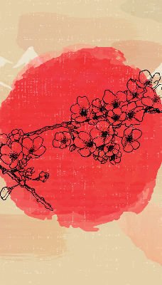 Stahovaci roleta Květiny v červeném kruhu