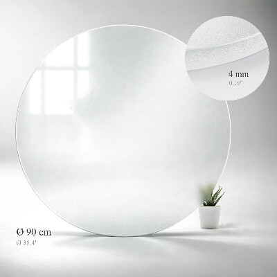 Skleněná kulatá deska na stůl, poloprůhledná