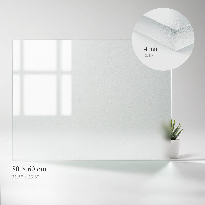 Skleněná obdélníková deska na stůl v poloprůhledném provedení