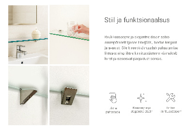 Skleněná police pod zrcadlo poloprůhledná