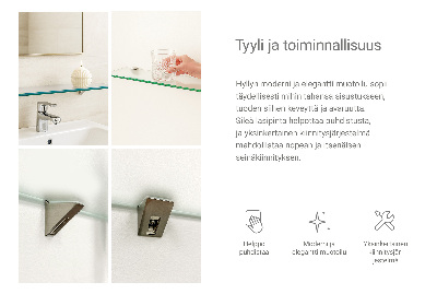 Skleněná police pod zrcadlo poloprůhledná