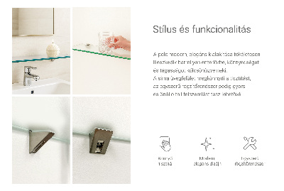 Skleněná police pod zrcadlo poloprůhledná