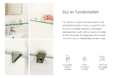 Skleněná police pod zrcadlo poloprůhledná