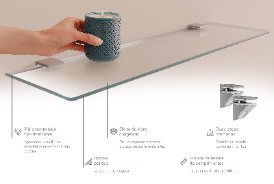 Skleněná police pod zrcadlo poloprůhledná