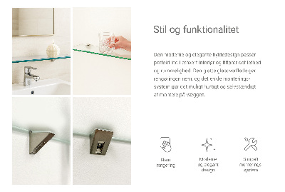 Skleněná police pod zrcadlo poloprůhledná